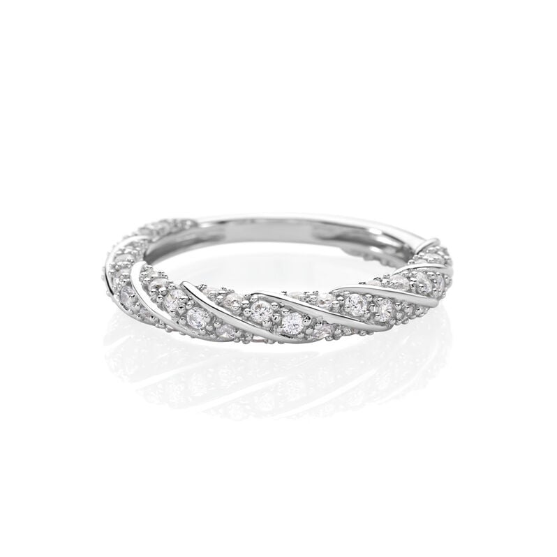 AMARA Damen Ring Silber 925 Andere Steine Wei&szlig; Spirale - Ringe mit Stein Damen | OROVIVO