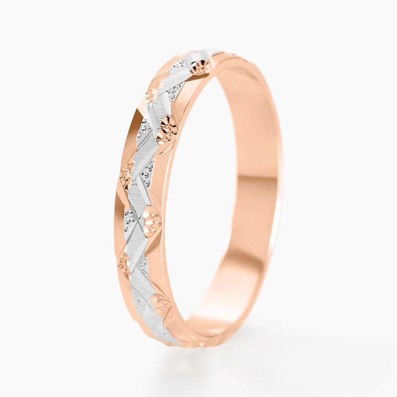 Alliance Clotilde Demi Jonc Classique Or Bicolore - Spannringe Unisex | OROVIVO