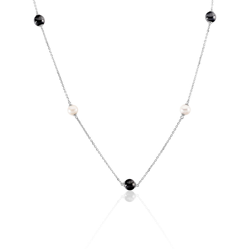 Collier Sautoir Andrija Argent Blanc Céramique Et Chrysoprase - Spannringe Damen | OROVIVO