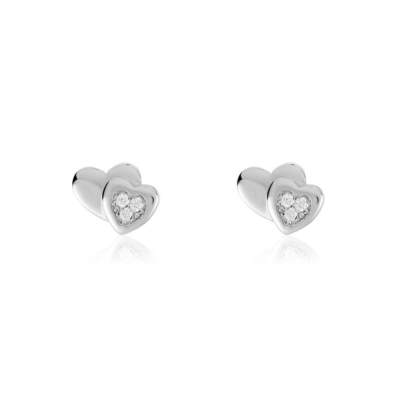 Boucles D'oreilles Puces Argent Rhodié Dounyo Oxydes De Zirconium - Spannringe Damen | OROVIVO