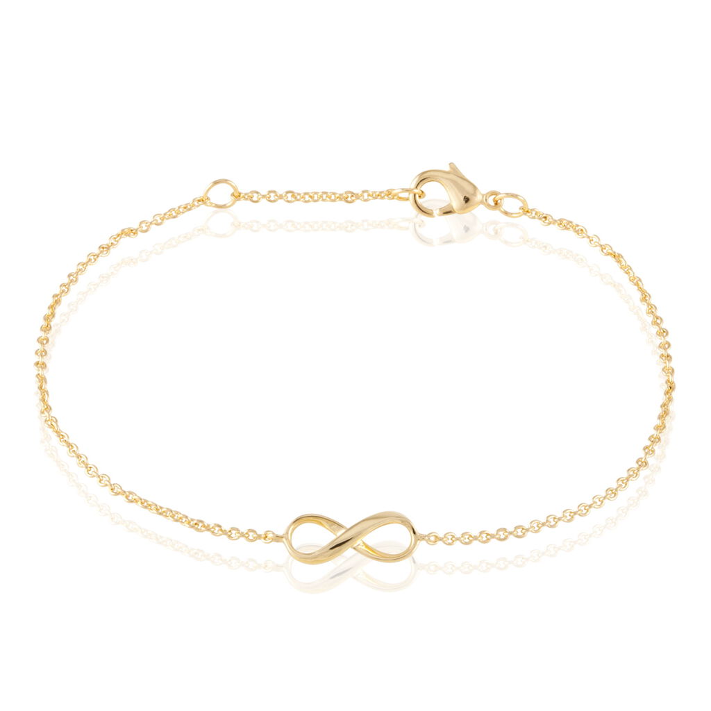 🦚 Damen Armband Messing Gold 750 plattiert Infinity, Armband ohne Stein