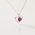 ARIDA HERZ Damen Collier Silber 925 Zirkonia Rot 0,16 ct Herz B 1,2 mm