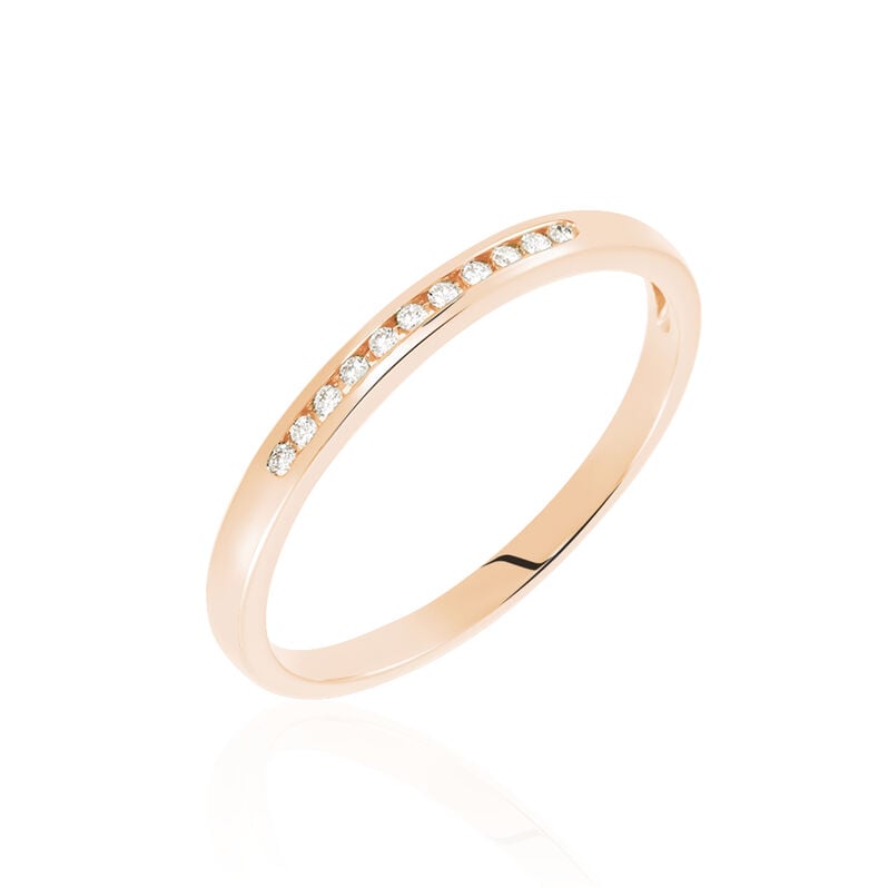 MEMO JATA Damen Ring Rosegold 585 (14 Karat) Diamant Wei&szlig; 0,060 ct - Ringe mit Stein Damen | OROVIVO
