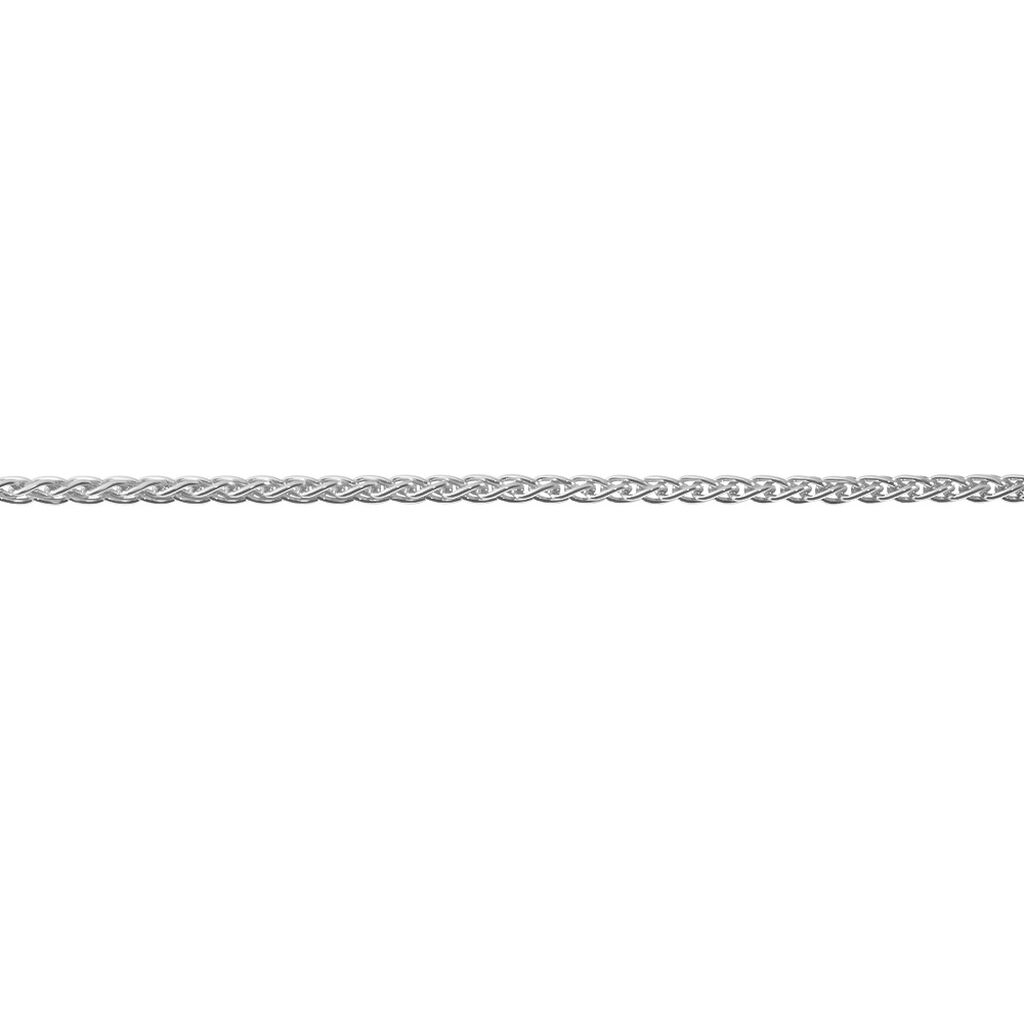 Unisex Zopfkette Silber 925 rhodiniert, Kette ohne Stein
