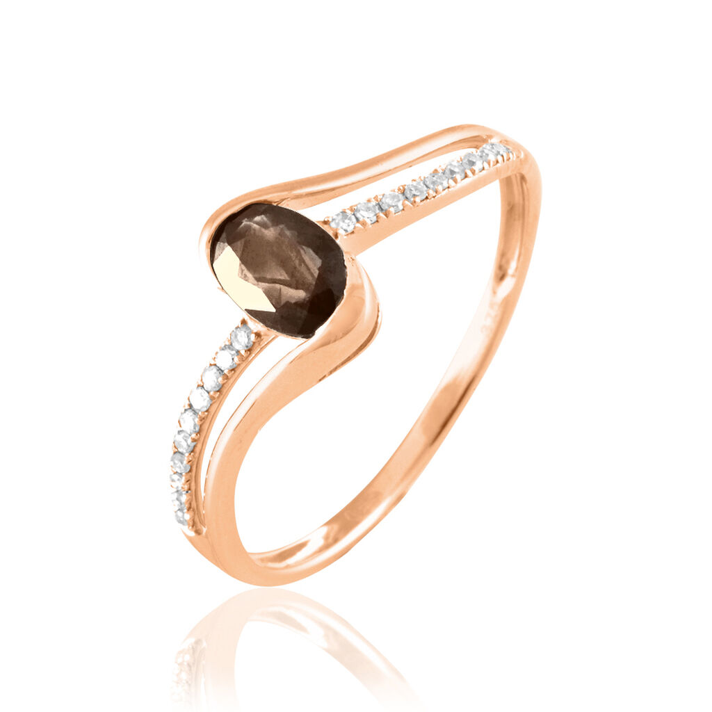 Bague Anja Or Rose Quartz Et Diamant - Spannringe Damen | OROVIVO