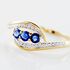 TRILOGIE PRECIEUSE Damen Ring Gold Bicolor 375 (9 Karat) Saphir Blau 0,43 ct Oval