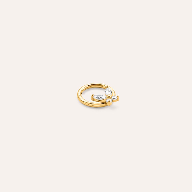 Piercing Orecchio Radiance Titanio Giallo Cubic Zirconia - Spannringe Damen | OROVIVO