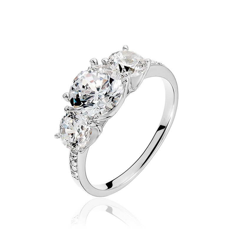 Bague Kelyana Argent Blanc Oxyde De Zirconium - Spannringe Damen | OROVIVO