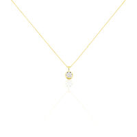 Damen Collier Gold 585 Rund Weiß Elina 4,5cm