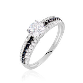 Damenring Weißgold 375 Zirkonia Zweifarbig Katrina - Ringe mit Stein Damen | OROVIVO