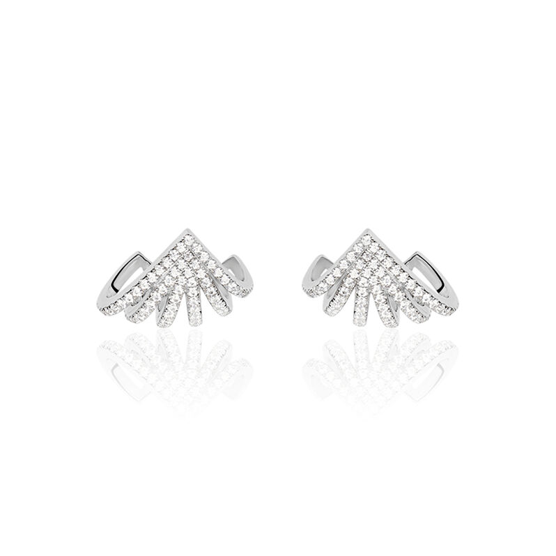 Boucles D'oreilles Pendantes Argent Blanc Oxyde De Zirconium - Spannringe Damen | OROVIVO