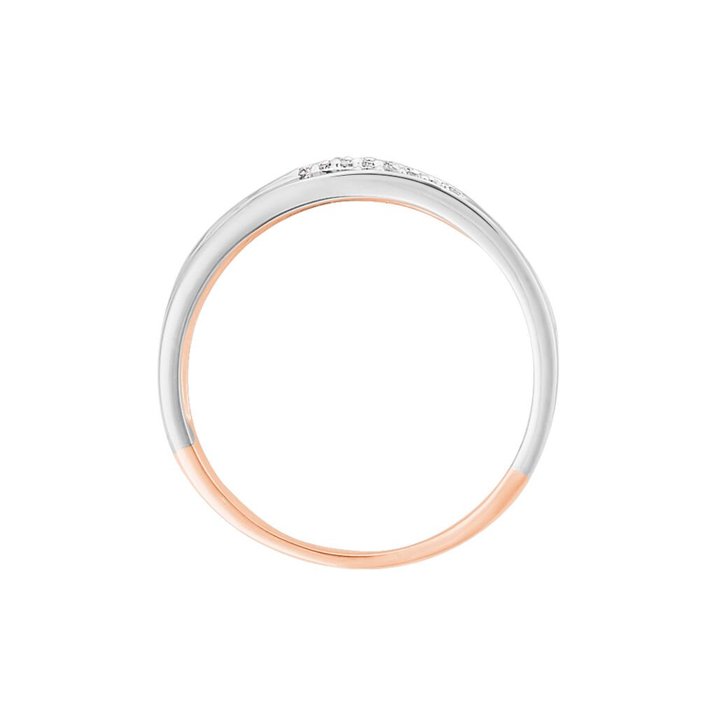Damen Ring Gold Bicolor 375 Diamant 0,04ct Fada  - Ringe mit Stein Damen | OROVIVO