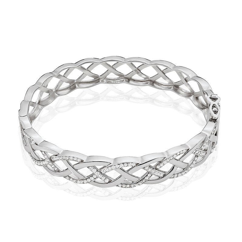 Bracelet Jonc Adria Argent Et Oxydes - Spannringe Damen | OROVIVO