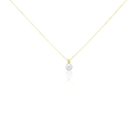 WILLOW Damen Collier Gold 375 (9 Karat) Zuchtperle Wei&szlig;