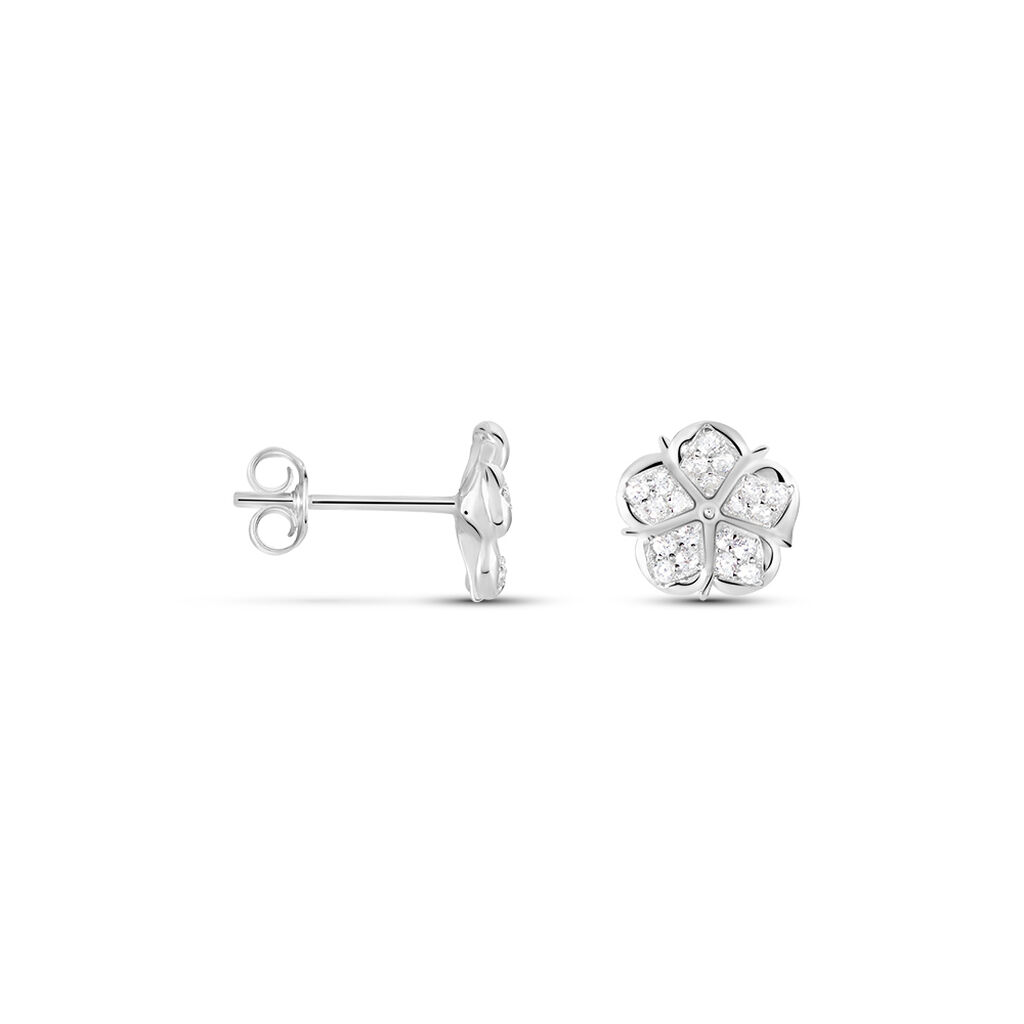 Damen Ohrstecker Silber Silber 925 Zirkonia Blume Duena  - Ohrstecker Damen | OROVIVO