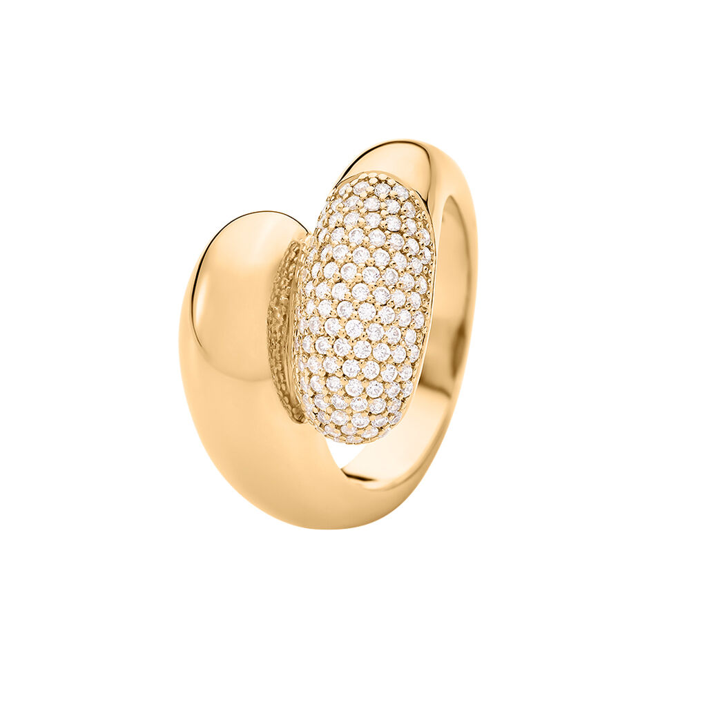 Damen Ring Vergoldet 750 Rund Weiß Celia - Ringe mit Stein Damen | OROVIVO