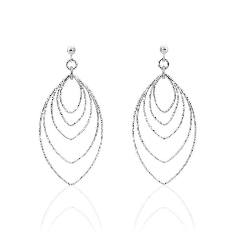 Boucles D'oreilles Pendantes Chayan Argent Blanc - Spannringe Damen | OROVIVO