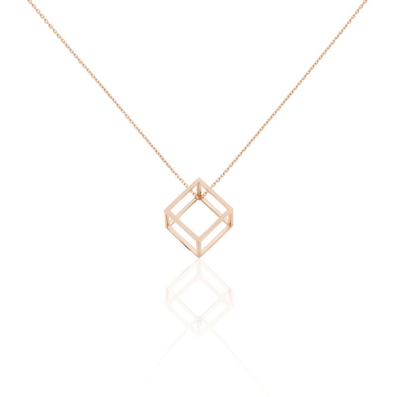 HIJA Damen Collier Silber rosevergoldet 925 Raute - Halsketten Damen | OROVIVO
