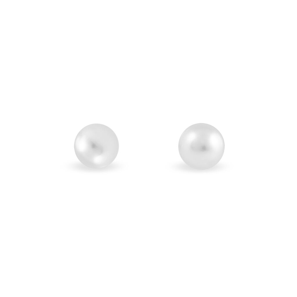 Boucles D'oreilles Puces Kesya Nacres Bouton Or Jaune Perle De Culture - Spannringe Damen | OROVIVO