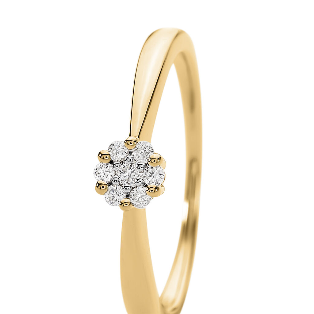 ALORA Damen Ring Gold 585 (14 Karat) Diamant Wei&szlig; 0,020 ct