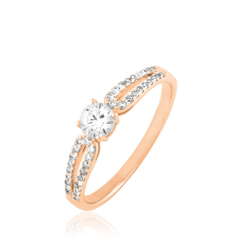 Bague Solitaire Katalina Or Rose Diamant - Spannringe Damen | OROVIVO