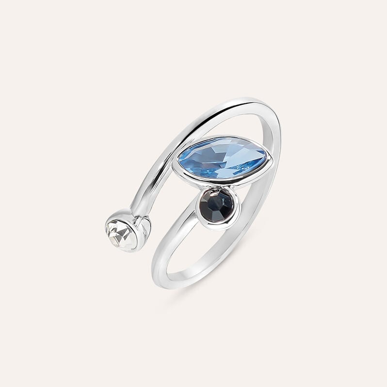 Anello Contrarie Violet Ottone Cristallo - Spannringe Damen | OROVIVO