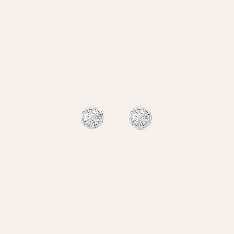 Orecchini Lobo Punto Luce Claire Oro Bianco Cubic Zirconia - Spannringe Damen | OROVIVO