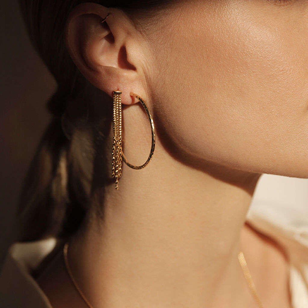 Damen Ohrstecker Lang Gold 375  - Ohrringe Damen | OROVIVO