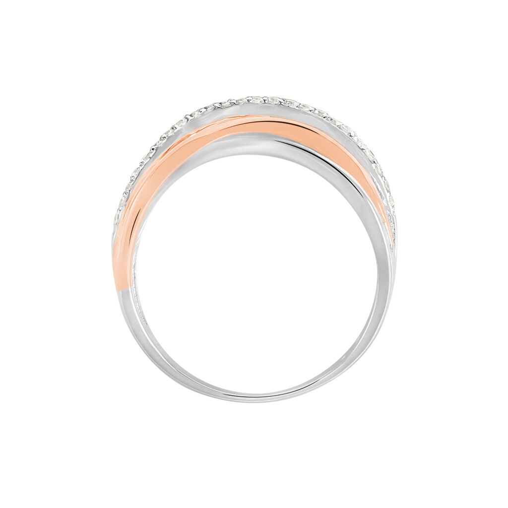 Damenring Silber 925 Bicolor Rosé Vergoldet - Ringe mit Stein Damen | OROVIVO