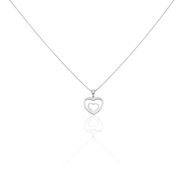 ALYSSIA HERZ 7 Damen Collier Silber 925 Zirkonia Wei&szlig; Herz - Halsketten Damen | OROVIVO