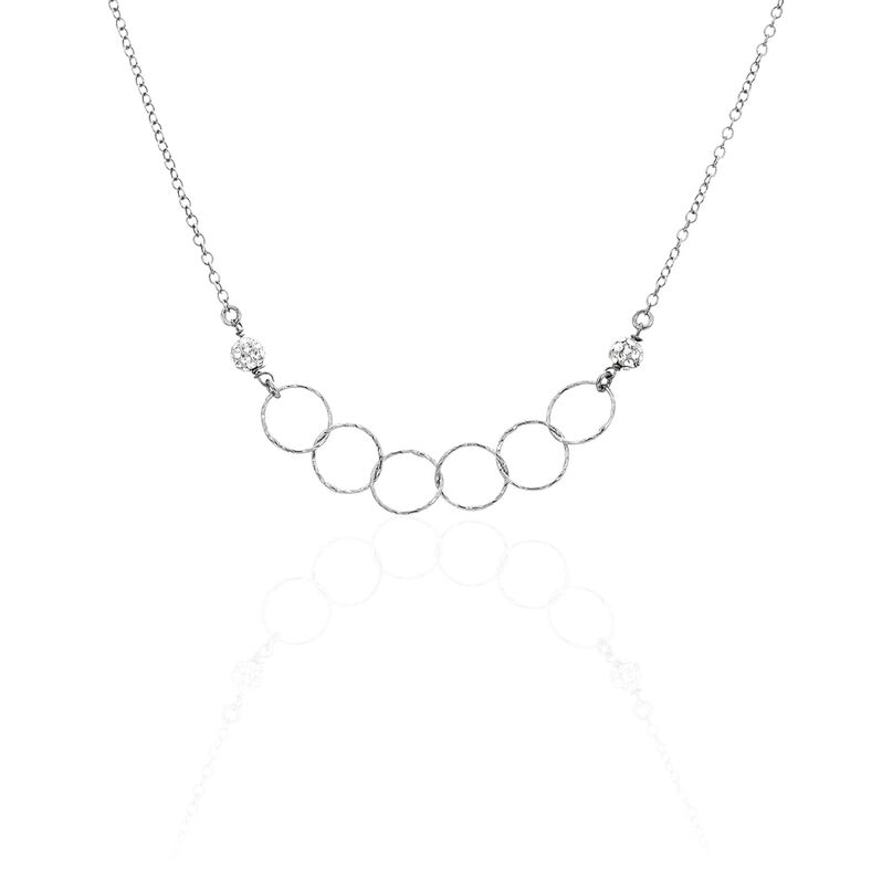 Collier Argent Blanc Strass - Spannringe Damen | OROVIVO