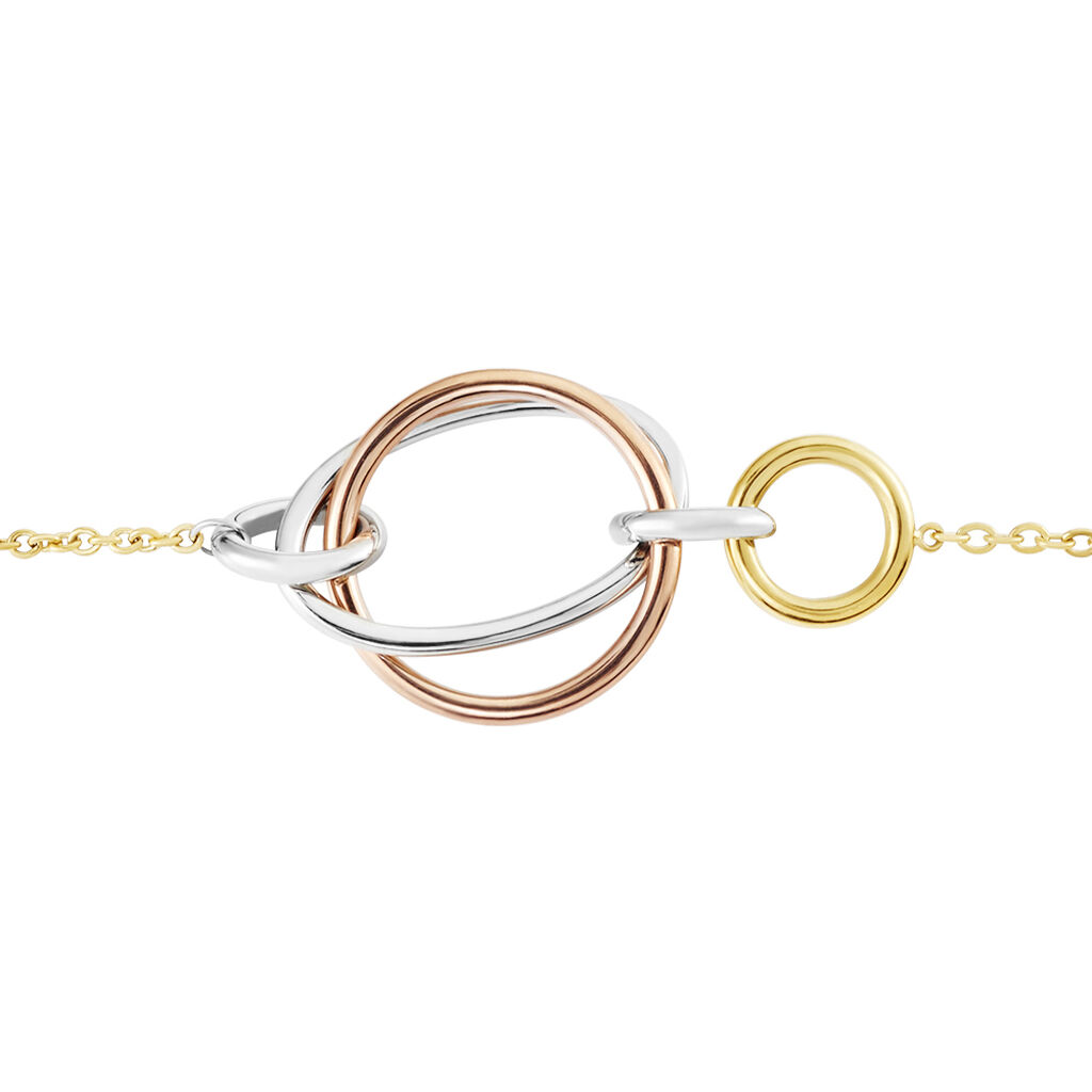 NIKOLETA Damen Armband Edelstahl Tricolor Gold / Wei&szlig; / Ros&eacute;