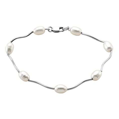 INESSA Damen Armband Silber 925 Zuchtperle Wei&szlig;