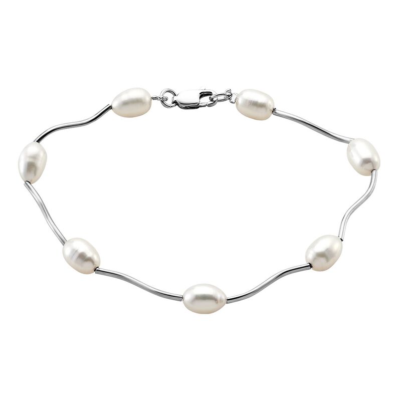 INESSA Damen Armband Silber 925 Zuchtperle Wei&szlig; - Armb&auml;nder Damen | OROVIVO