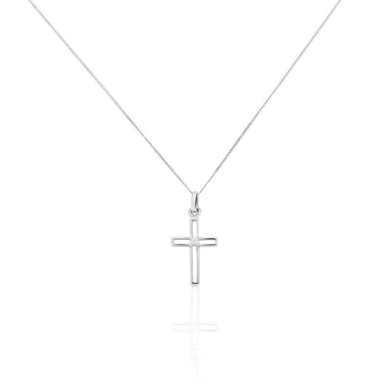 Damen Halskette Silber 925 Zirkonia Kreuz - Halsketten Damen | OROVIVO