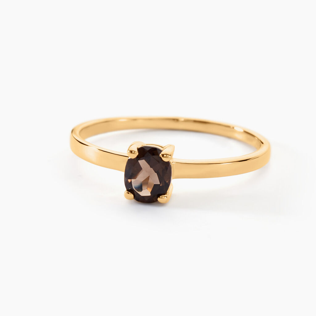 Bague Or Jaune Lily Quartz Fume - Spannringe Damen | OROVIVO