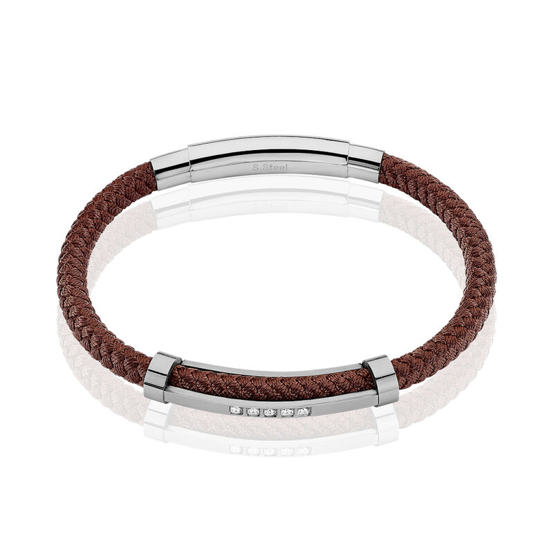 Bracelet Gabin Acier Blanc Pierre De Synthese - Spannringe Herren | OROVIVO