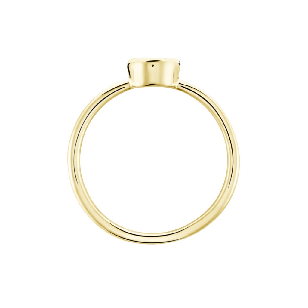 MALENA Damen Ring Vergoldet 750 Zirkonia Wei&szlig; 0,18 ct B 6 mm