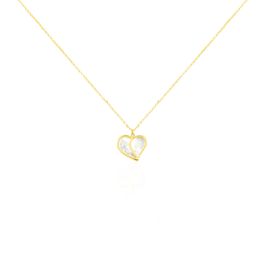 Damen Halskette Gold 375 Perlmutt Herz - Halsketten Damen | OROVIVO