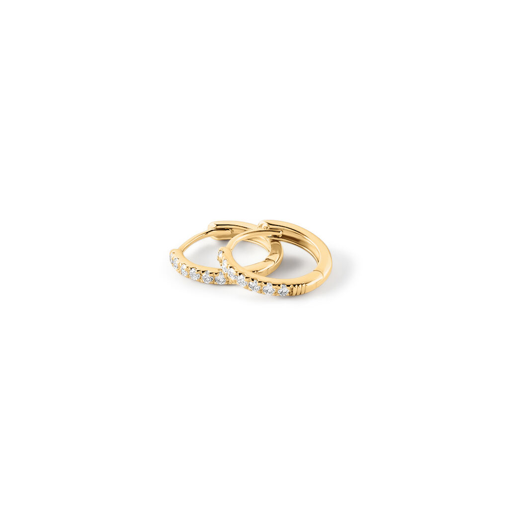 LUMIRA Damen Creolen Gold 585 (14 Karat) Synthetischer Diamant Weiß 0,15 ct - Creolen Damen | OROVIVO