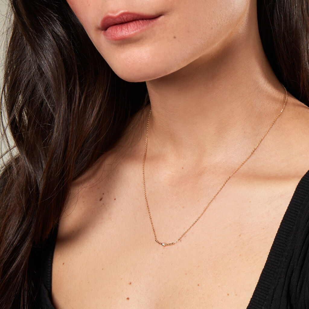 Damen Collier Gold 375 Rund Weiß Giuliana 4,5cm - Sale Damen | OROVIVO