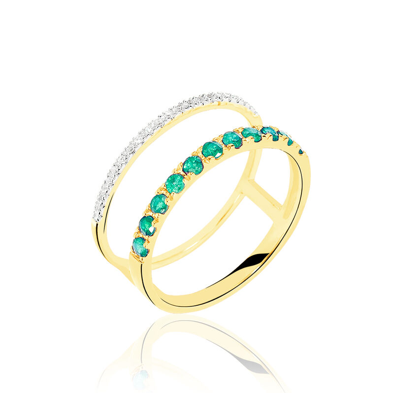 Bague Asha Or Jaune Rubis Et Diamant - Spannringe Damen | OROVIVO