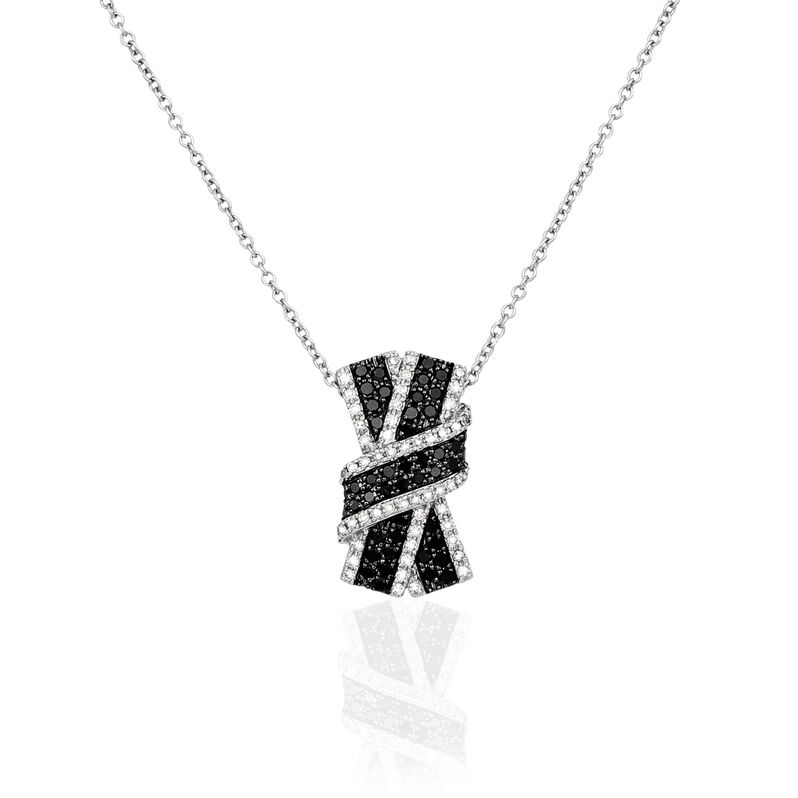 Collier Nola Or Weiss Noeud Et Diamants - Spannringe Damen | OROVIVO