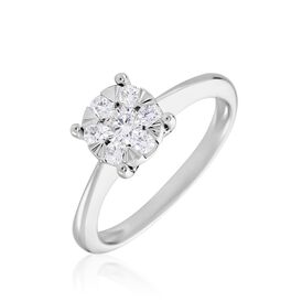 Solitärring Weißgold 375 Trilogie Diamant 0,3540ct Dream - Ringe mit Edelsteinen Damen | OROVIVO