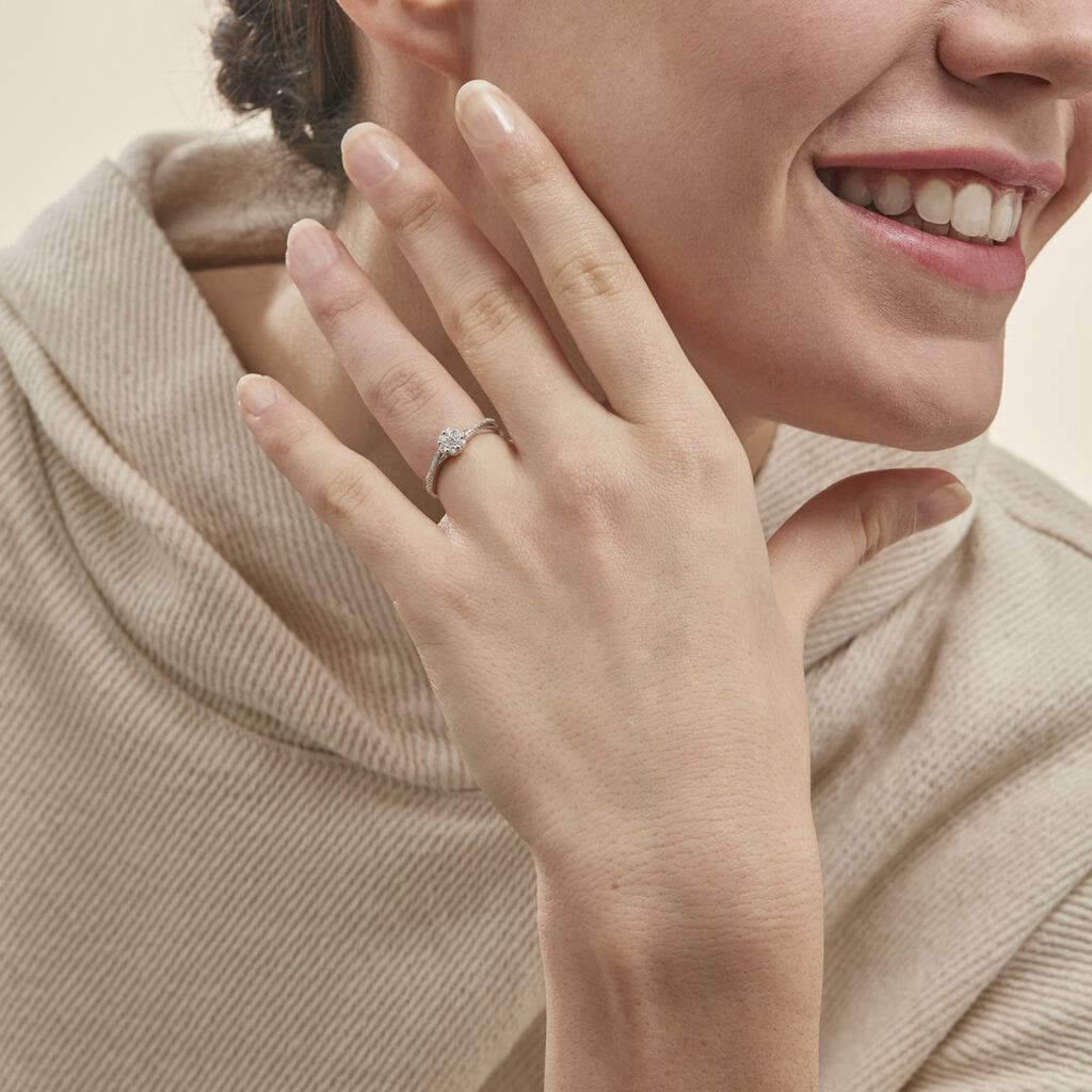 Bague Nusa Or Blanc Diamant - Spannringe Damen | OROVIVO
