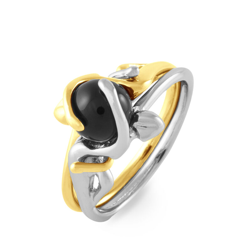 Bague Sarata Laiton Bicolore Onyx - Spannringe Damen | OROVIVO