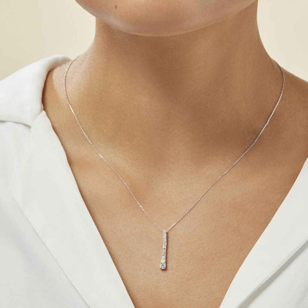 Collier Riviera Or Blanc Diamant - Spannringe Damen | OROVIVO