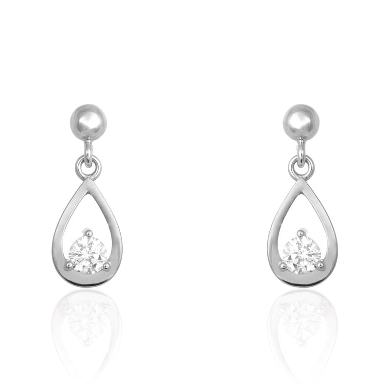 BETHILDA Damen Ohrstecker Silber 925 Zirkonia Wei&szlig; Tropfen - Ohrstecker Damen | OROVIVO
