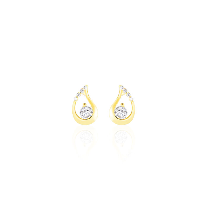 Damen Ohrstecker Gold 375 Zirkonia  - Ohrstecker Damen | OROVIVO