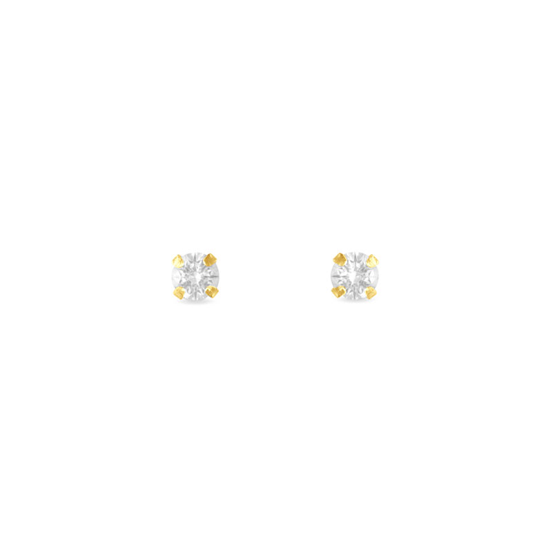 Boucles D'oreilles Puces Eddie Or Jaune Oxyde De Zirconium - Spannringe Damen | OROVIVO